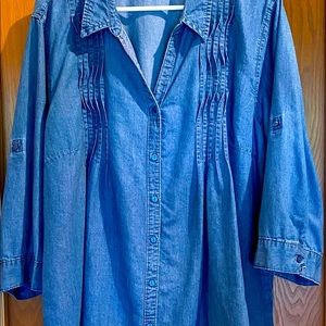 Gloria Vanderbilt Chambray Tunic, Size XXL